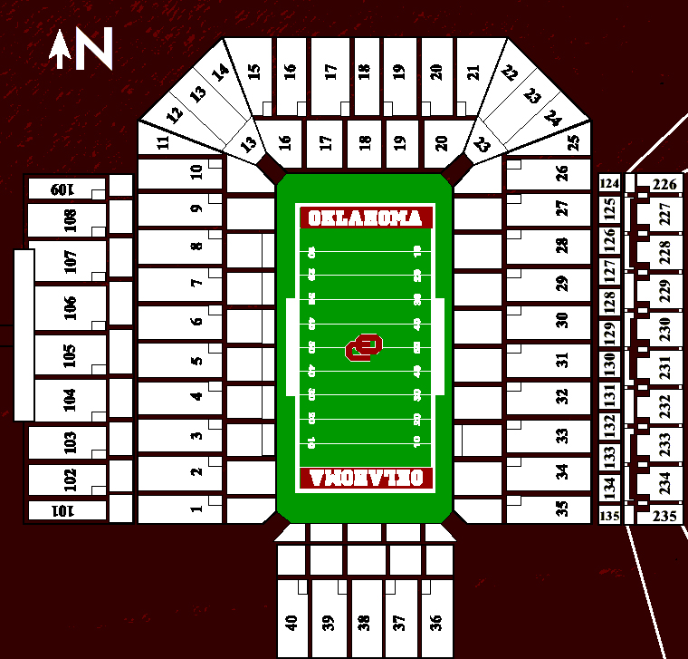 sooner seating ou sooners football stadium seating chart